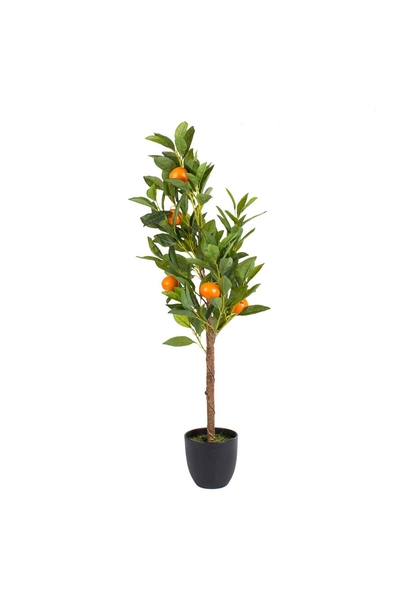 Yapay Saksıda Portakal Ağacı Yeşil Turuncu Renk 94cm 1 Adet - 1