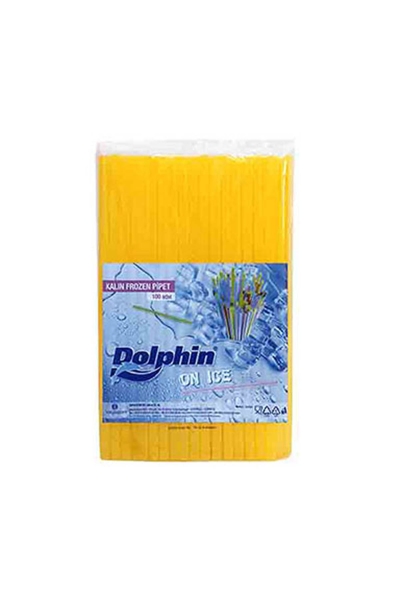 Dolphin Frozen Pipet Sarı 22cm x 8mm 100lü