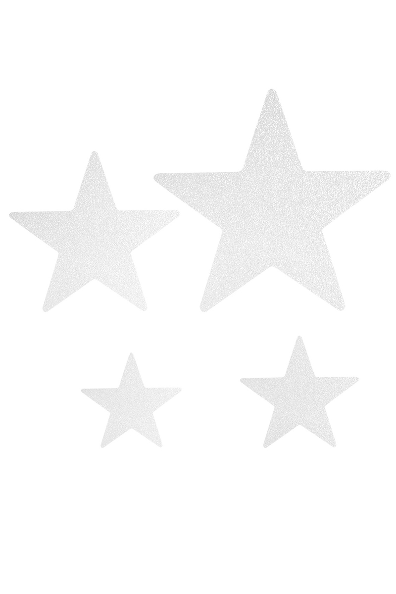 Simli Yıldız Stafor Dekor Süs Seti 4lü Beyaz - 1