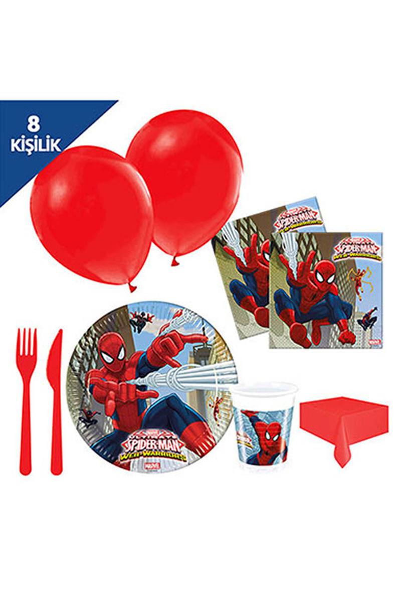 Spiderman Savaşçı Parti Seti 8 Kişilik - 1