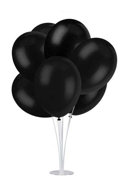 Standlı Siyah Lateks Balon Seti 11 Parça - 1