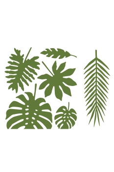 Tropikal Yapraklar Kağıt Süsleme Seti 21 Parça - 2