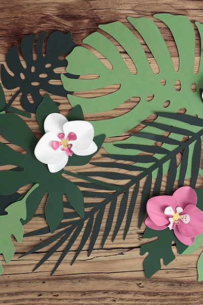 Tropikal Yapraklar Kağıt Süsleme Seti 21 Parça - 3