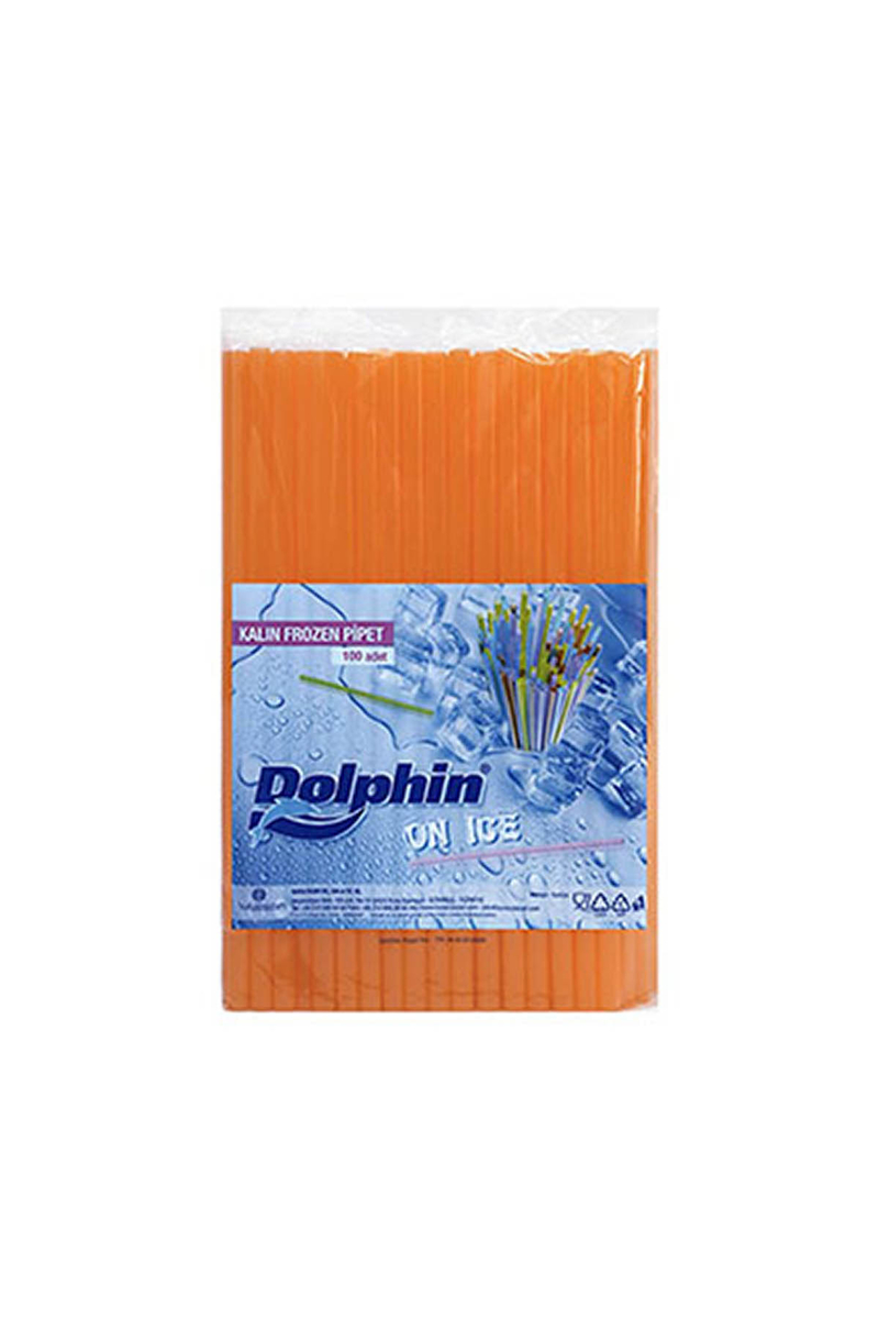 Dolphin Frozen Pipet Turuncu 22cm x 8mm 100lü - 1