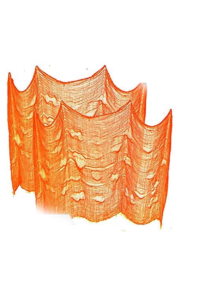 Turuncu Renk Halloween Cadılar Bayramı Ürpertici Dekor Perde 72x190cm 1 Adet - 1