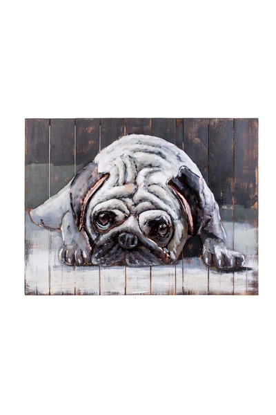 Ahşap 3 Boyutlu Köpek Tablosu 80x60cm 1 Adet - 1