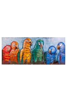 Ahşap 3 Boyutlu Papağanlar Tablosu 150x60cm 1 Adet - 1