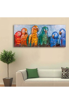 Ahşap 3 Boyutlu Papağanlar Tablosu 150x60cm 1 Adet - 2