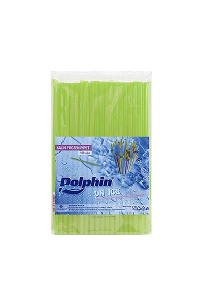 Dolphin Frozen Pipet Yeşil 22cm x 8mm 100lü