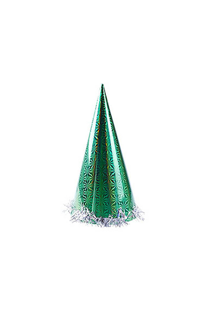 Yeşil Holografik Büyük Yılbaşı Şapkası 1 Adet - 1