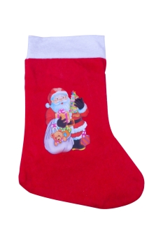 Yılbaşı Noel Baba Desenli Hediye Çorabı 18x25cm 1 Adet - 2