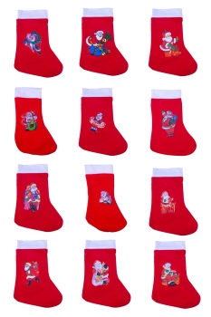 Yılbaşı Noel Baba Desenli Hediye Çorabı 18x25cm 1 Adet - 4