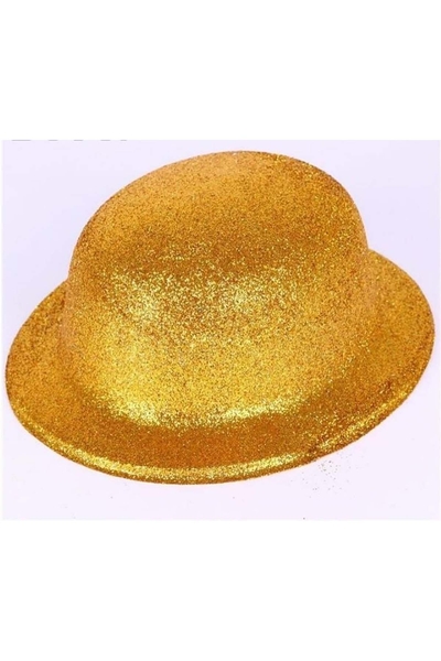 Yılbaşı Simli Parti Şapkası Sarı 1 Adet - 1