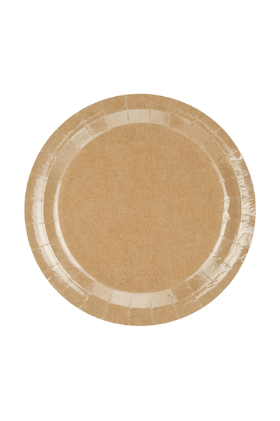 Naturel Kraft Kağıt Tabak 23cm 6lı - 1