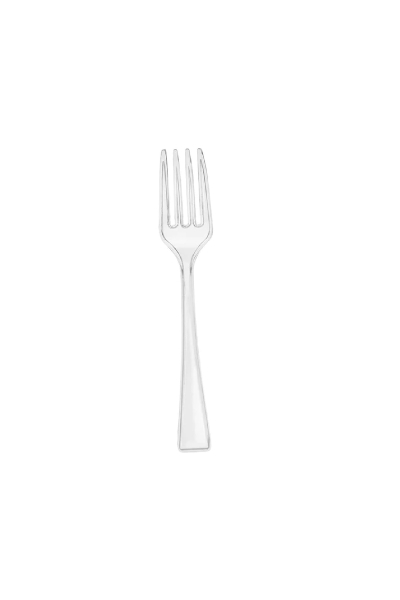 Plastik Şeffaf Mini Kokteyl Çatal 250li Paket - 1