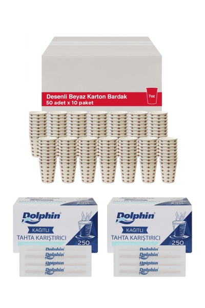 Roll-Up 7oz Karton Bardak ve Tahta Karıştıcı Set 500 Adet - 1