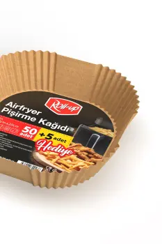 Roll-Up Airfryer Pişirme Kağıdı Kare 20cm 50 + 5 Adet (5 Adet Hediye) - 2