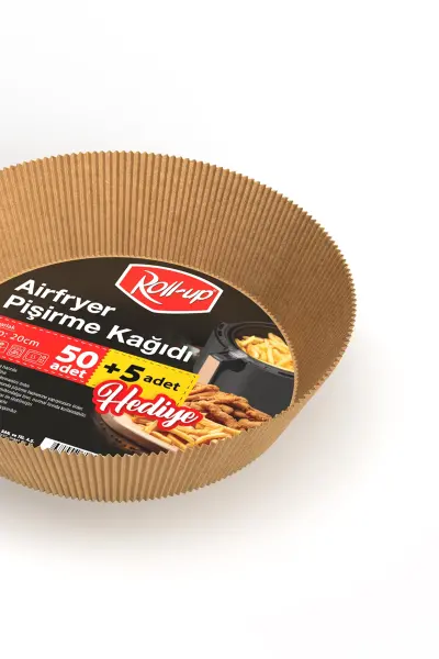 Roll-Up Airfryer Pişirme Kağıdı Yuvarlak 20cm 50 + 5 Adet (5 Adet Hediye) - 2