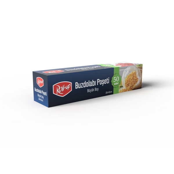 Roll-Up Büyük Boy Buzdolabı Poşeti 30x45cm 50'li - 1
