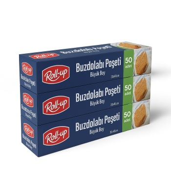 Roll-Up Buzdolabı Poşeti Büyük Boy 30x45cm 50 Adet x 3 Paket - Roll-Up