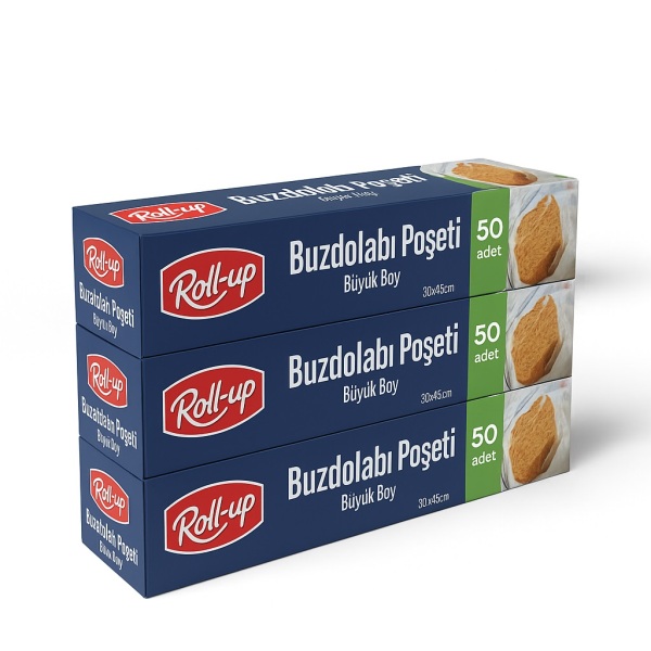 Roll-Up Buzdolabı Poşeti Büyük Boy 30x45cm 50 Adet x 3 Paket - 1