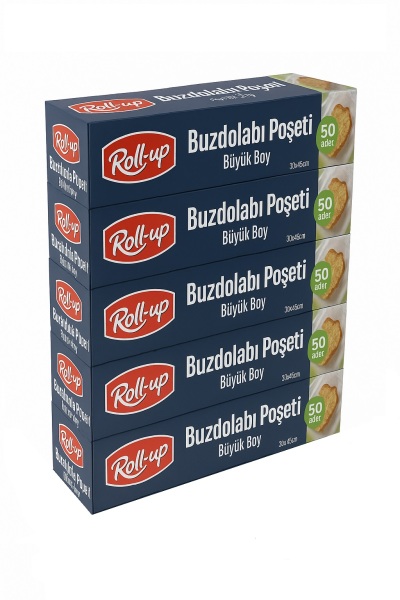 Roll-Up Büyük Boy Buzdolabı Poşeti 30x45cm 50'li x 5 Paket (250 Adet) - 2