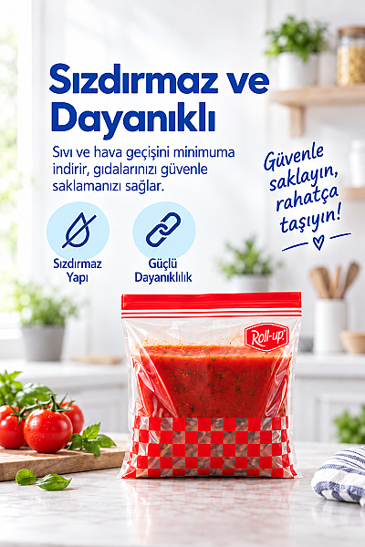 Roll-Up Çift Kilitli Buzdolabı Poşeti 0,4 L + 1 L 30 Adet - 2