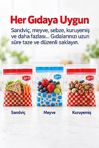 Roll-Up Çift Kilitli Buzdolabı Poşeti 0,4 L + 1 L 30 Adet - 5