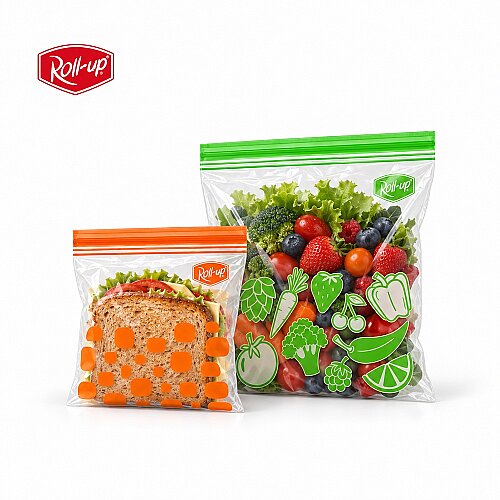 Roll-Up Çift Kilitli Buzdolabı Poşeti 1 L + 2,5 L 30 Adet - Roll-Up