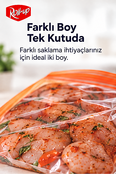 Roll-Up Çift Kilitli Buzdolabı Poşeti 1 L + 2,5 L 30 Adet - 4