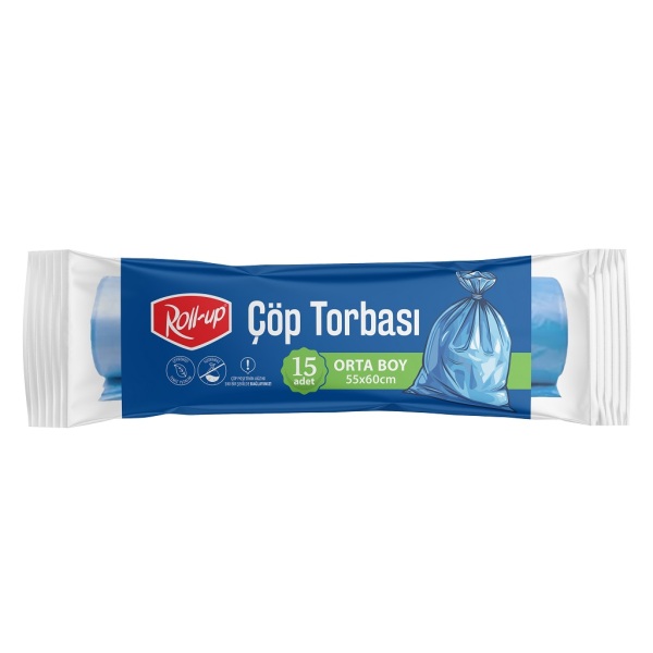 Roll-up Çöp Torbası Orta 55x60cm 15 Adet - 1