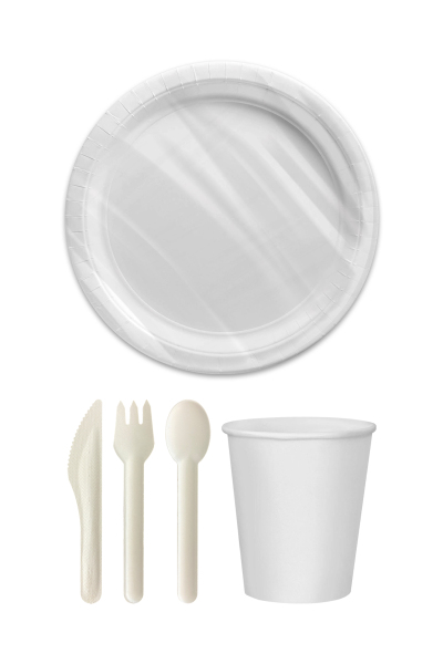 Roll-Up Doğa Dostu Ekolojik Karton Sofra Seti 6 Kişilik 22cm - 3