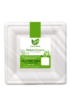 Roll-Up Doğa Dostu Kare Karton Tabak 26cm 6lı - Roll-up