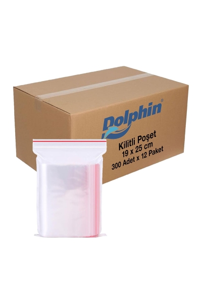 Dolphin Kilitli Poşet 19x25cm 300 Adet x 12 Paket Koli - 1