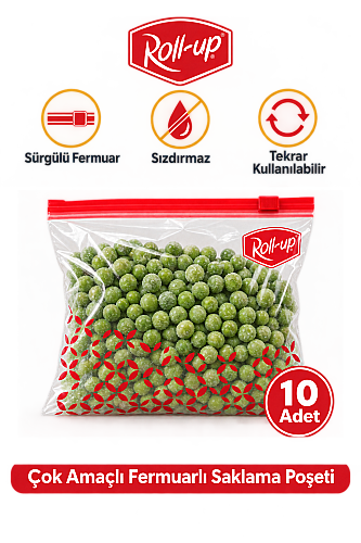 Roll-Up Fermuarlı Buzdolabı Poşeti 1 Litre 10 Adet - 5