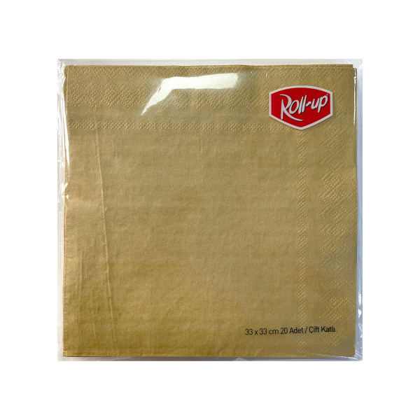 Roll-Up Kağıt Peçete Altın 33 x 33cm 20li - 1