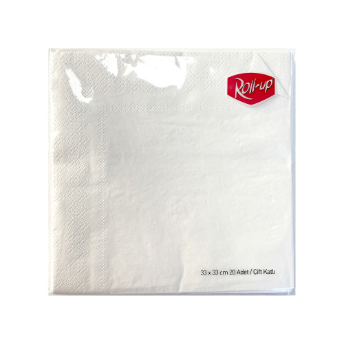 Roll-Up Kağıt Peçete Beyaz 33 x 33cm 20li - Roll-up