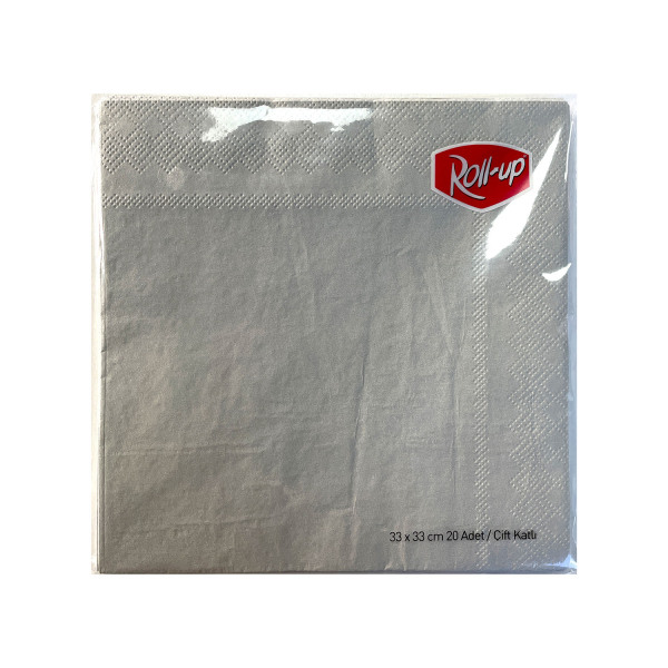 Roll-Up Kağıt Peçete Gümüş 33 x 33cm 20li - 1