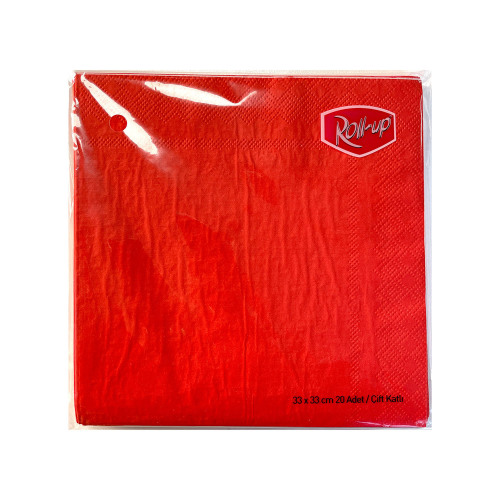 Roll-Up Kağıt Peçete Kırmızı 33 x 33cm 20li - Roll-up