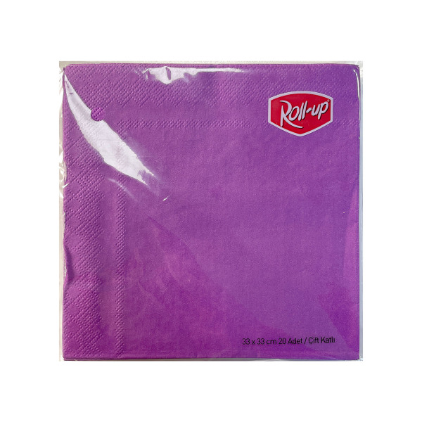 Roll-Up Kağıt Peçete Mor 33 x 33cm 20li - 1