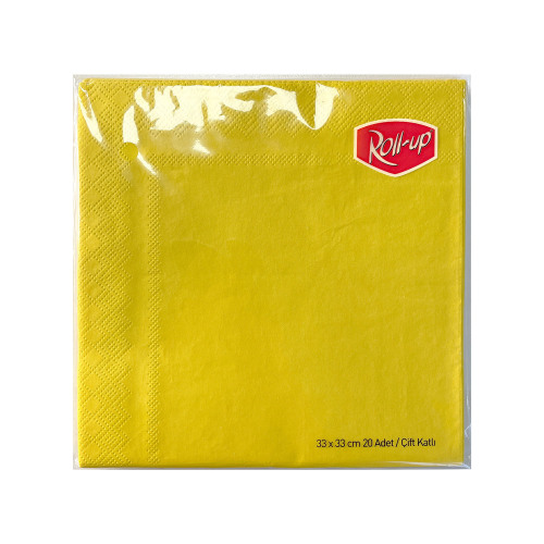 Roll-Up Kağıt Peçete Sarı 33 x 33cm 20li - Roll-up