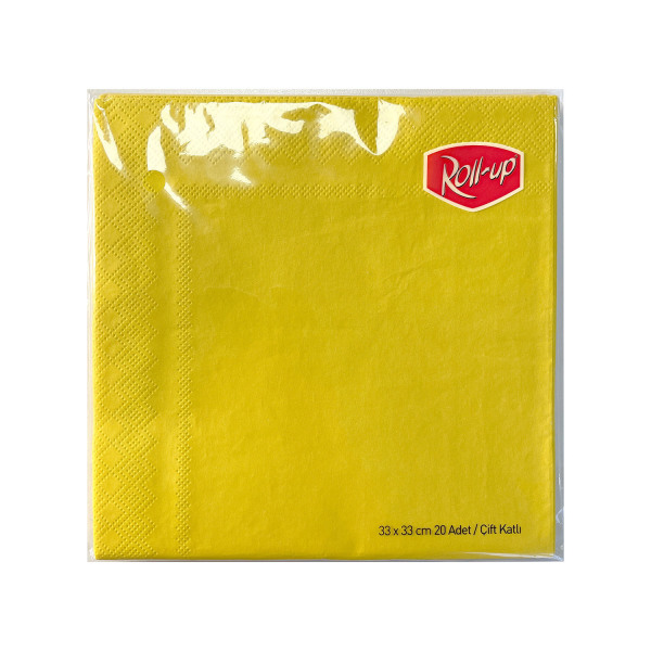Roll-Up Kağıt Peçete Sarı 33 x 33cm 20li - 1