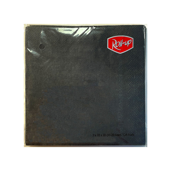 Roll-Up Kağıt Peçete Siyah 33 x 33cm 20li - 1