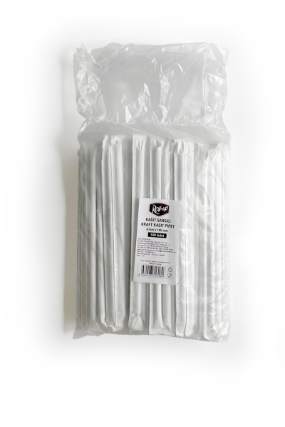 Roll-Up Kağıt Sargılı Frozen Kağıt Pipet Kraft 8mmx19,5cm 100 Adet - 3