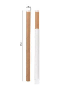 Roll-Up Kağıt Sargılı Kağıt Pipet Kraft 12mmx20cm 50 Adet - Roll-Up