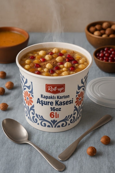 Roll-Up Kapaklı Karton Aşure Kasesi 6lı Set - 2