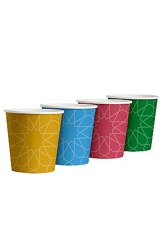 Roll-Up Karton Bardak 7 oz Renkli 50 Adet