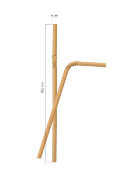 Roll-Up Körüklü Kraft Kağıt Pipet 6mmx19,5cm 100 Adet - Roll-Up