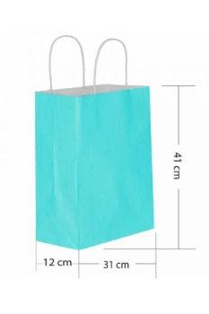 Roll-Up Kraft Çanta Açık Mavi Büyük Boy 31x41cm 25li - Roll-up