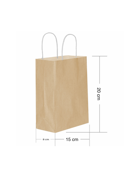 Roll-Up Kraft Çanta Kraft Renk Minik Boy 15x20cm 25li - 1